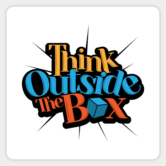 Think Outside The Box Sticker by RekaPixel